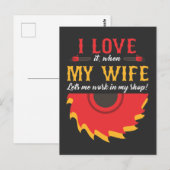 Carte Postale Mari Husband Charpentier Menuisier Papa (Devant / Derrière)