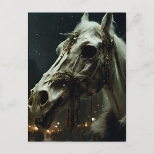 Carte Postale Mari Lwyd Cheval Squelette Noël