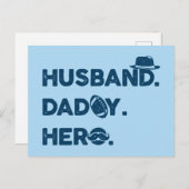 Carte Postale Mari. Papa. Hero. Graphique rétro (Devant / Derrière)