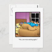 Carte postale mari ronfle drôle (Devant / Derrière)