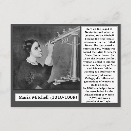 Carte Postale Maria Mitchell Scientifique Astronome Suffragiste (Devant)