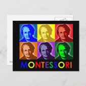 Carte postale Maria Montessori Pop-Art (Devant / Derrière)