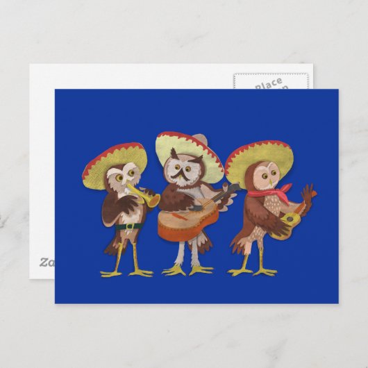 Carte Postale Mariachi Owl (Devant / Derrière)