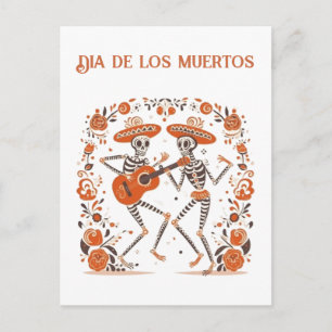 Carte Postale Mariachi Squelettes Personnalisés Día de los Muert