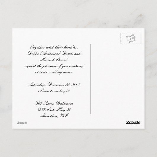 Carte postale mariage (Dos)