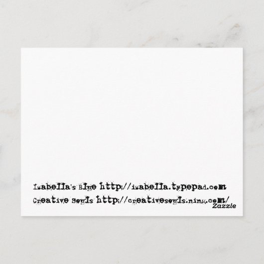 Carte postale mariage (Dos)