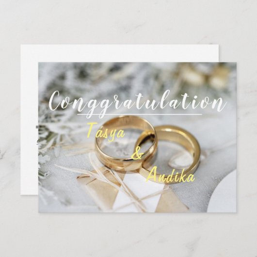 Carte postale mariage (Devant / Derrière)