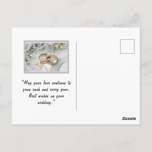 Carte postale mariage (Dos)