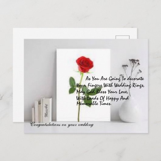 Carte postale mariage (Devant / Derrière)