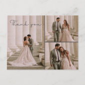 Carte postale Mariage 3 Photo Merci (Devant)