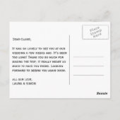 Carte postale Mariage à cycle Merci Couple (Dos)