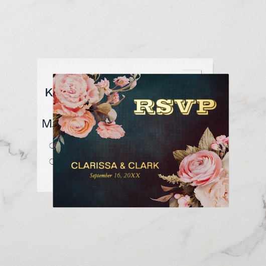 Carte postale Mariage à huile rose gras (Recto/Verso)