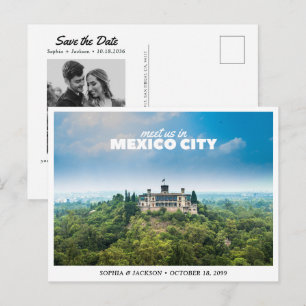 Carte Postale Mariage à Mexico City Enregistrer la Date de Voyag