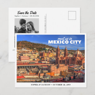 Carte Postale Mariage à Mexico City Save the Date Voyage Rétro