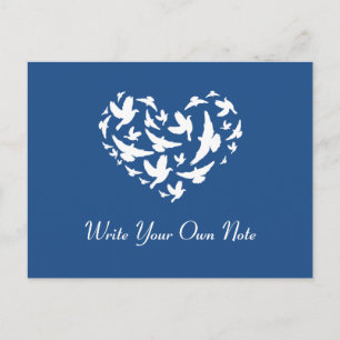 Carte postale Mariage à thème bleu Merci Coeur d'o