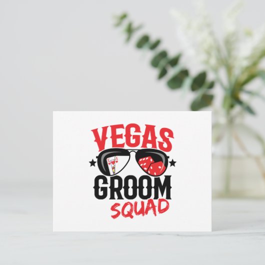 Carte Postale Mariage à Vegas - Enterrement de vie de garçon à V (Debout devant)