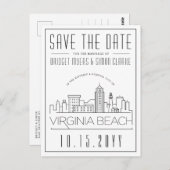 Carte Postale Mariage à Virginia Beach | Skyline Enregistrer la  (Devant / Derrière)