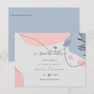 Carte Postale Mariage Abstrait Moderne Scandinave Japandi