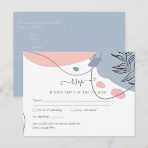 Carte Postale Mariage Abstrait moderne scandinave japonais