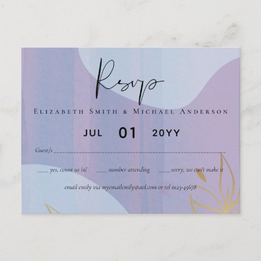 Carte Postale Mariage Abstrait moderne scandinave japonais (Devant)