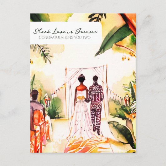 Carte Postale Mariage Afro-Américain (Devant)
