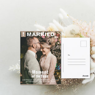 Carte Postale Mariage Ajouter Photo Fun Magazine Couverture