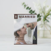 Carte Postale Mariage Ajouter Photo Fun Magazine Couverture (Debout devant)