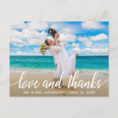 Carte Postale Mariage Amour et Remerciements | Photo de Remercie (Devant)