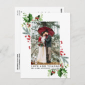 Carte Postale Mariage Amour et Remerciements Verture d'Hiver à l (Devant / Derrière)