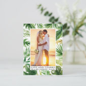 Carte Postale Mariage Amour Remerciements Aquarelle Tropicale Vé (Debout devant)