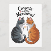 Carte Postale Mariage Amoureux des chats gentil Félicitations Fi (Devant)