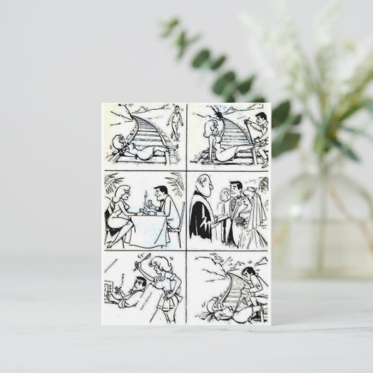 Carte Postale Mariage amusant/cycle de relation de rencontre (Debout devant)