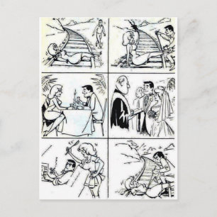 Carte Postale Mariage amusant/cycle de relation de rendez-vous