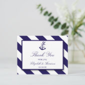 Carte Postale Mariage Ancre bleu marine (Debout devant)