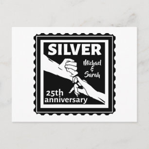 Carte Postale Mariage anniversaire 25 ans argent