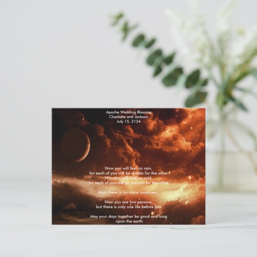 Carte Postale Mariage Apache Bénédiction Univers (Debout devant)