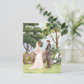 Carte Postale Mariage aquarelle (Debout devant)