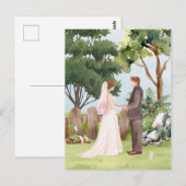 Carte Postale Mariage aquarelle (Devant / Derrière)