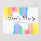 Carte Postale Mariage Arc-en-Ciel Répondez S'il Vous Plaît RSVP (Devant)