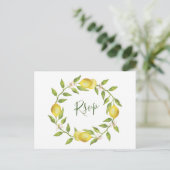 Carte Postale Mariage aux citrons en fleurs RSVP avec choix de r (Debout devant)