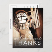 Carte postale mariage Avec Amour & Merci (Devant / Derrière)