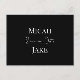 Carte Postale Mariage B/W contemporain Enregistrer notre date