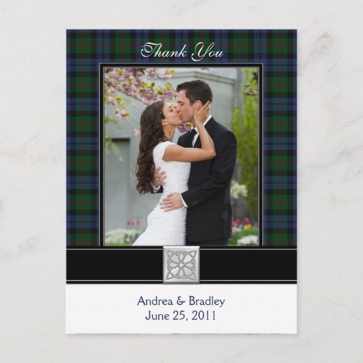 Carte postale Mariage Baird Tartan (Devant)