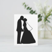 Carte Postale Mariage baiser mariée et mariée silhouette (Debout devant)