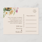 Carte postale Mariage Beige Tournesol Rustique (Dos)