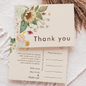Carte postale Mariage Beige Tournesol Rustique
