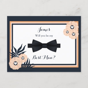 Carte Postale Mariage Black Pearl Watusi Best Man Request Card