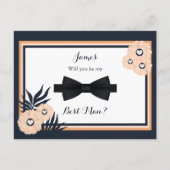 Carte Postale Mariage Black Pearl Watusi Best Man Request Card (Devant)