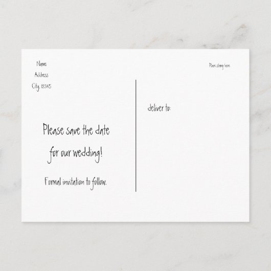 Carte postale Mariage Black Sparkle Lights Date d' (Dos)