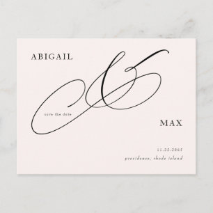 Carte Postale Mariage blanc intemporel Enregistrer la date